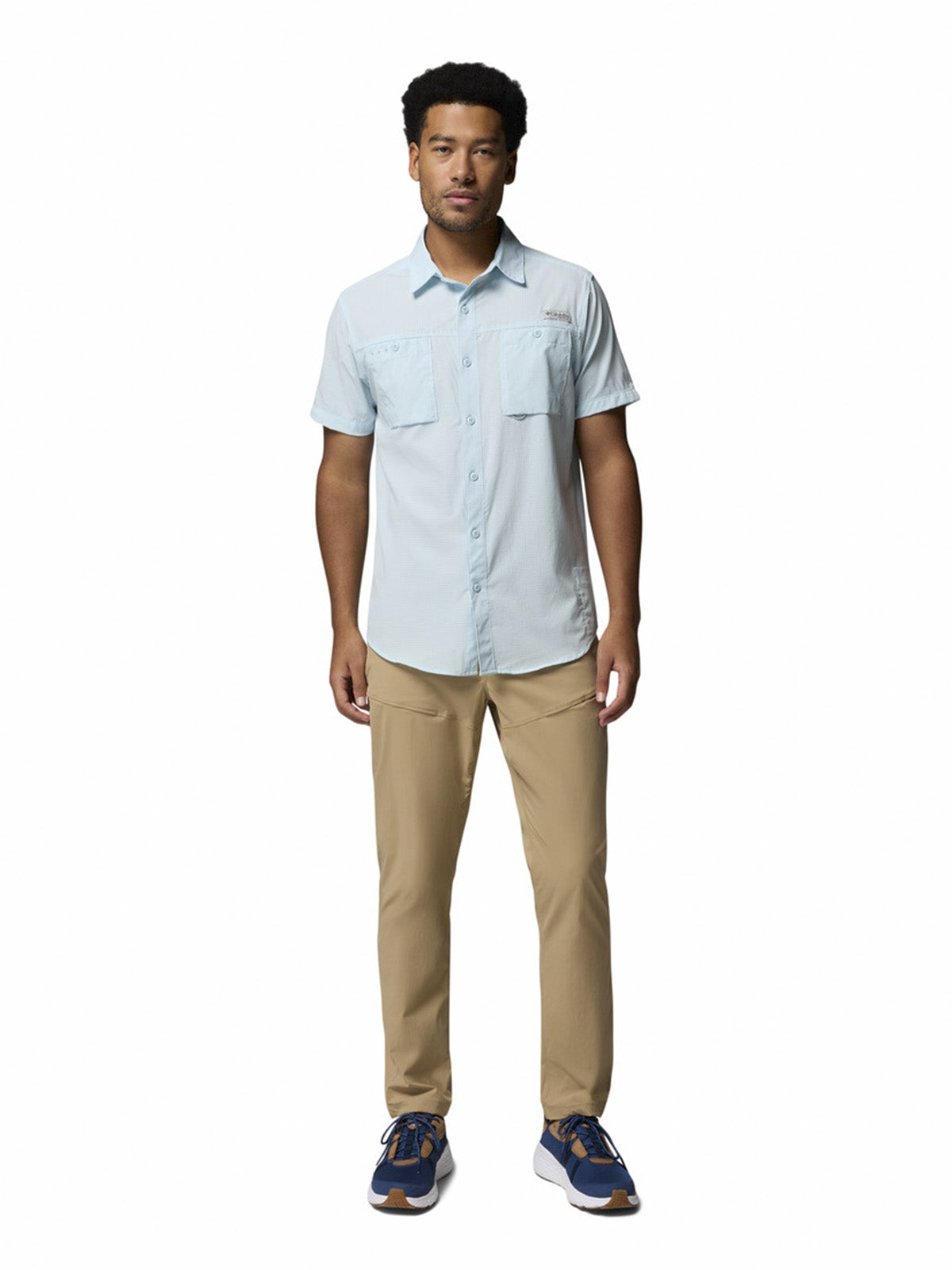 Camisa Manga Corta Hombre Wild Cast Vent Celeste Columbia