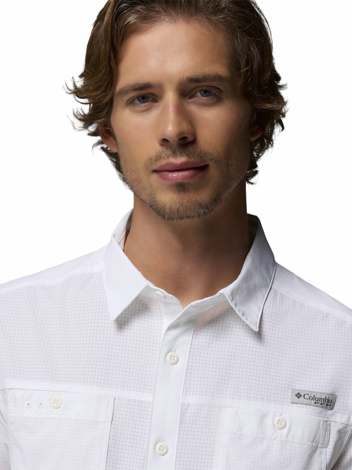 Camisa Manga Corta Hombre Wild Cast Vent Blanco Columbia