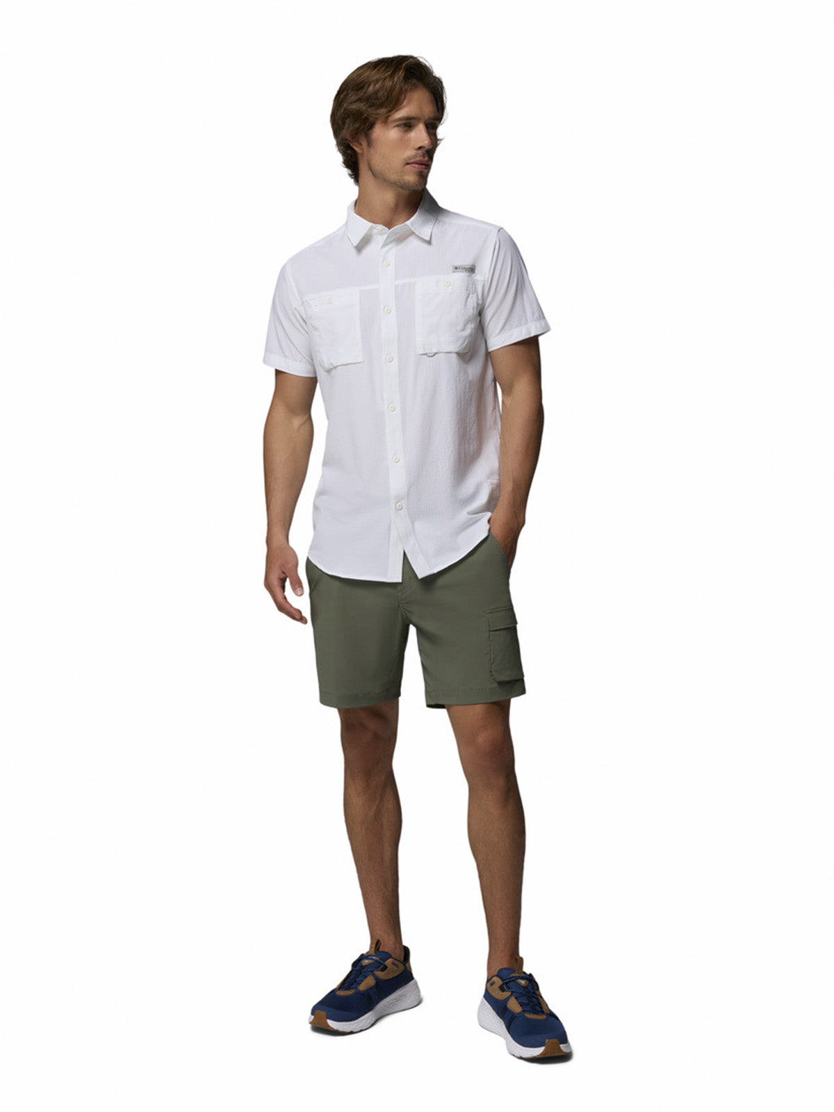 Camisa Manga Corta Hombre Wild Cast Vent Blanco Columbia