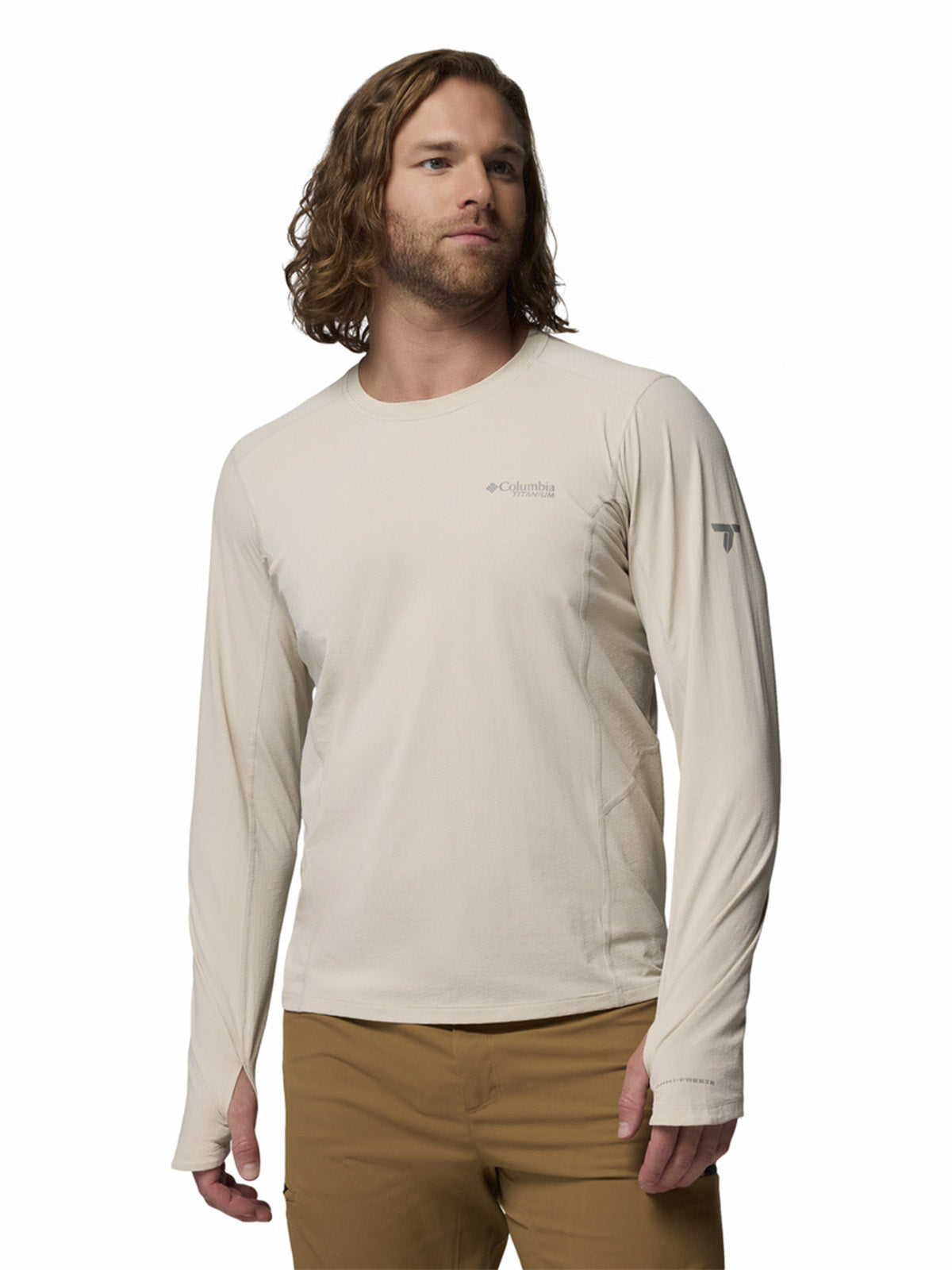 Polera Manga Larga Hombre Diamond Peak Pr Long Gris Columbia