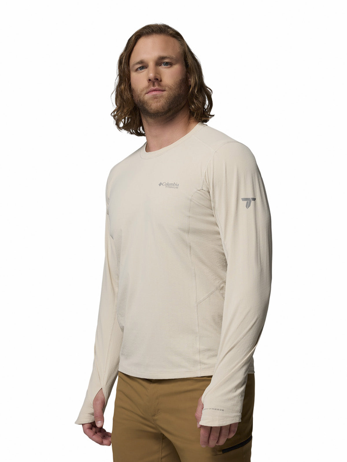 Polera Manga Larga Hombre Diamond Peak Pr Long Gris Columbia