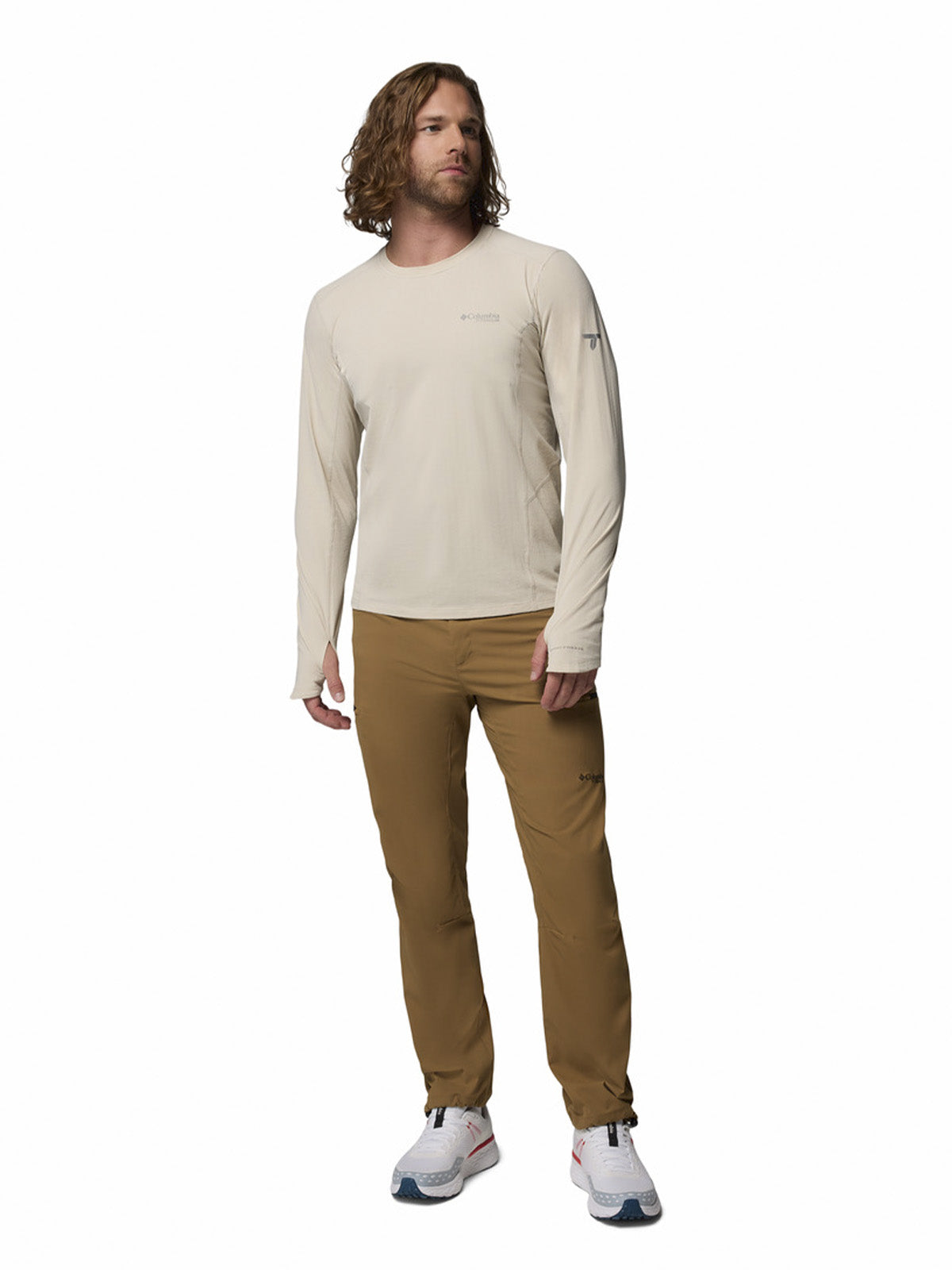 Polera Manga Larga Hombre Diamond Peak Pr Long Gris Columbia