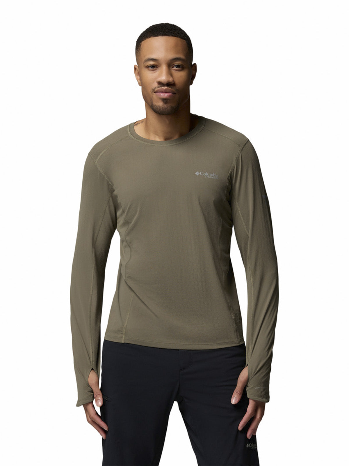 Polera Manga Larga Hombre Diamond Peak Pr Long Gris Columbia