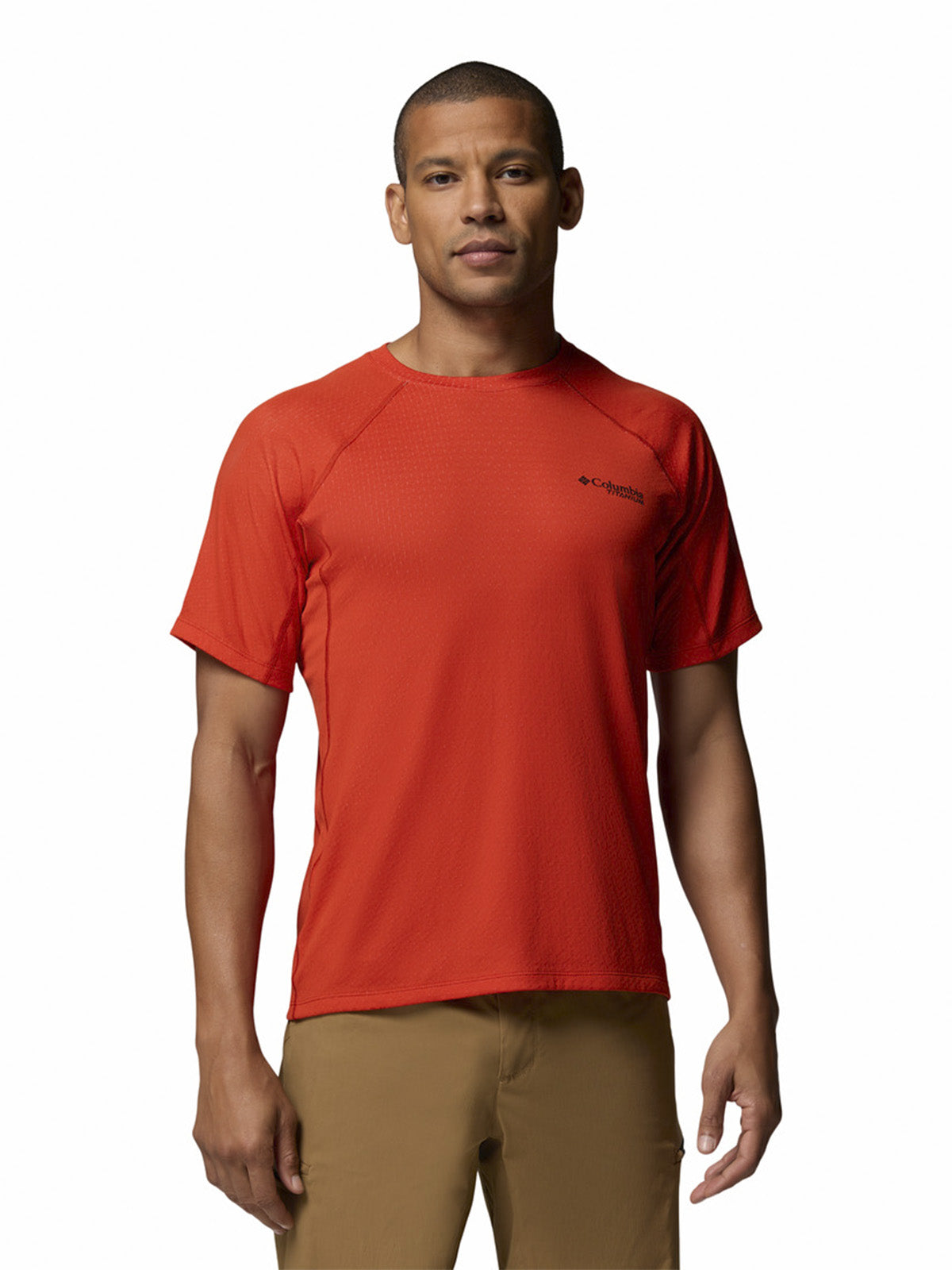 Polera Manga Corta Hombre Driventure Naranjo Columbia