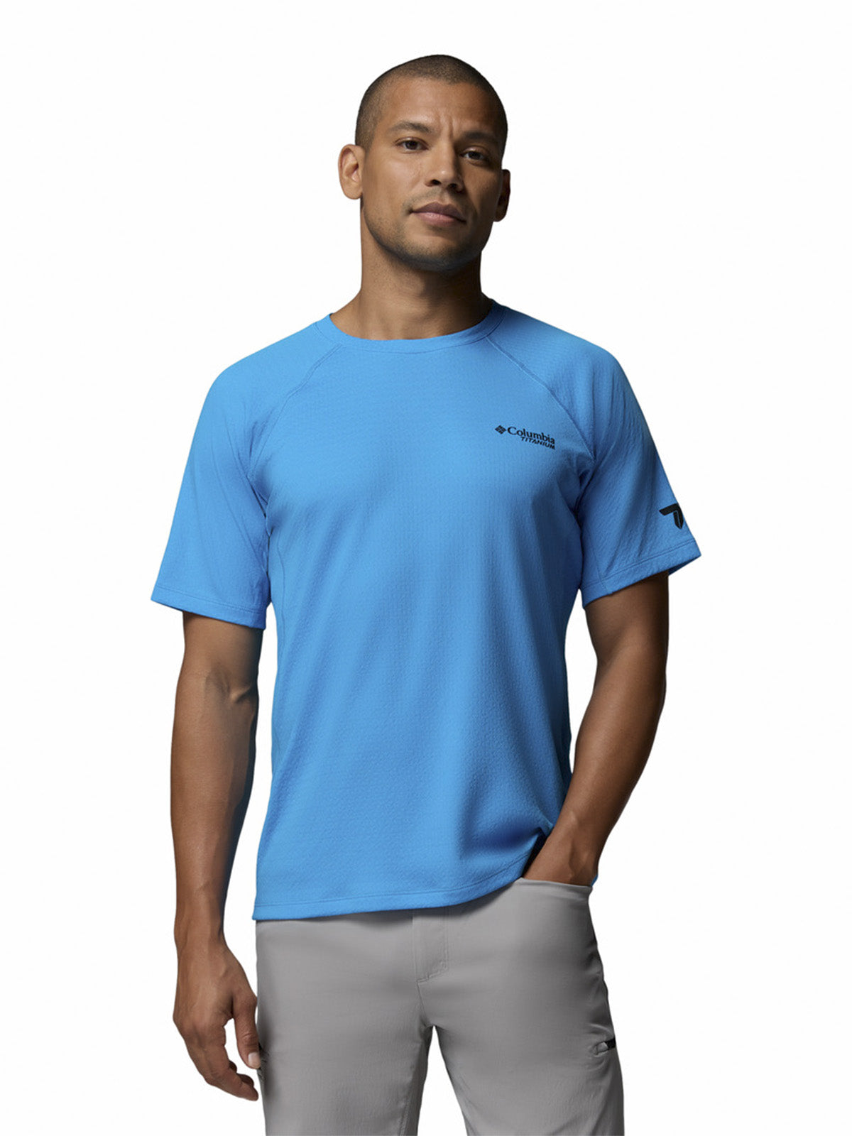 Polera Manga Corta Hombre Driventure Azul Columbia