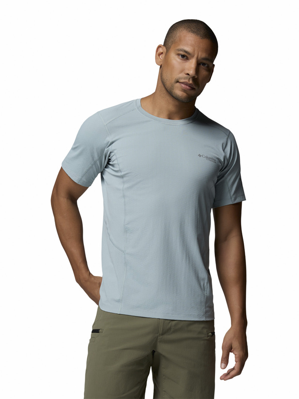 Polera Manga Corta Hombre Diamond Peak Celeste Columbia