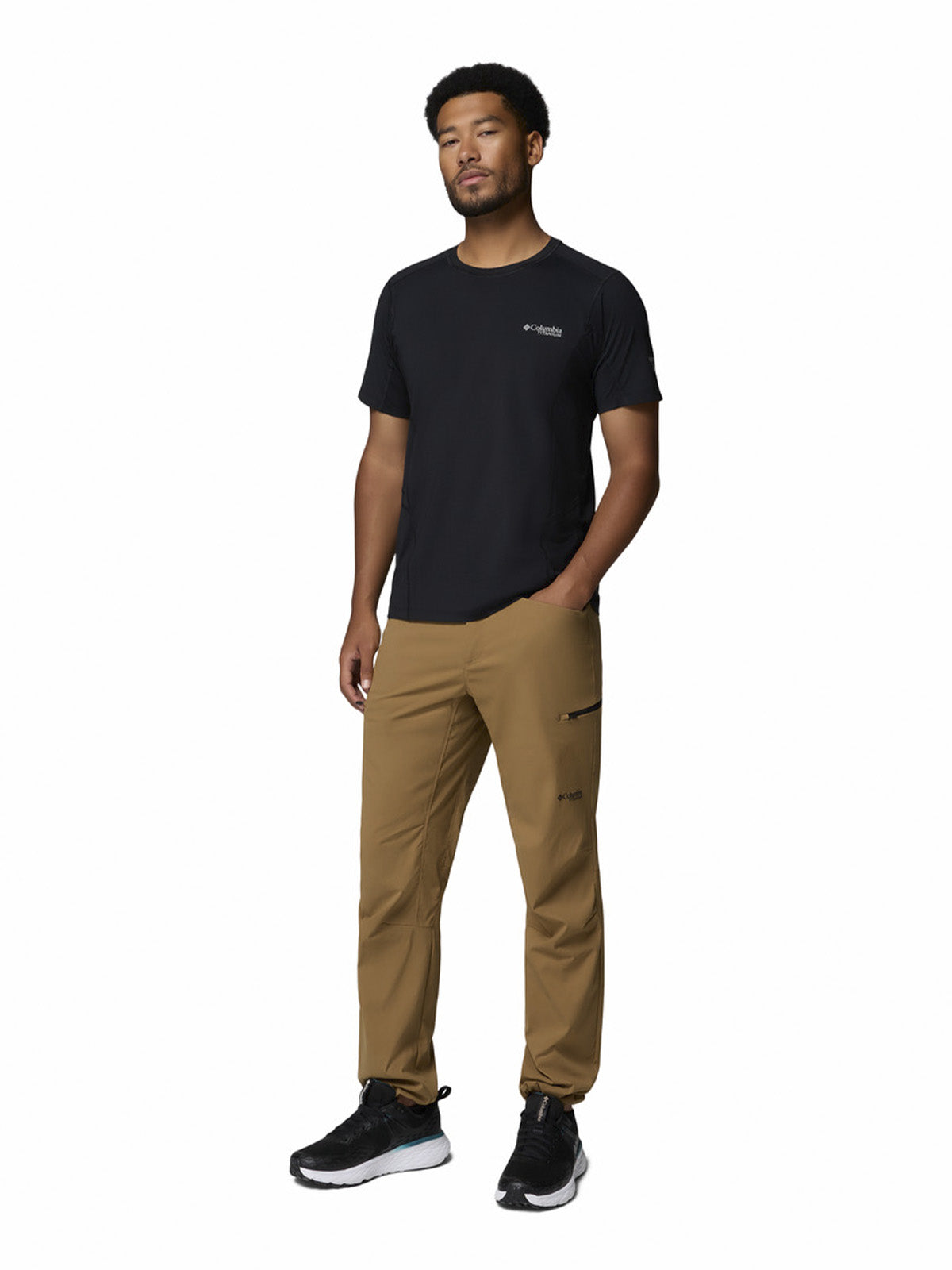 Polera Manga Corta Hombre Diamond Peak Negro Columbia
