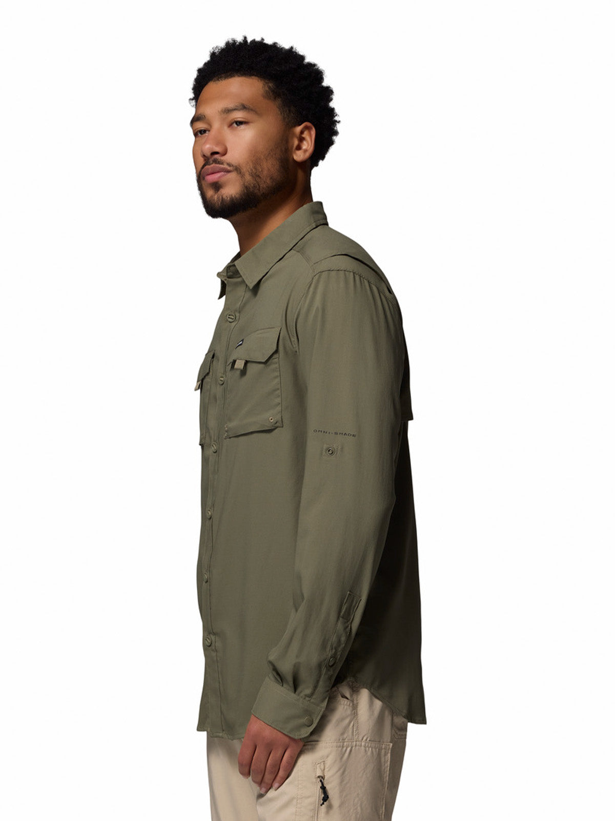 Camisa Manga Larga Hombre Silver Ridge Utility Gris Stone Green Columbia