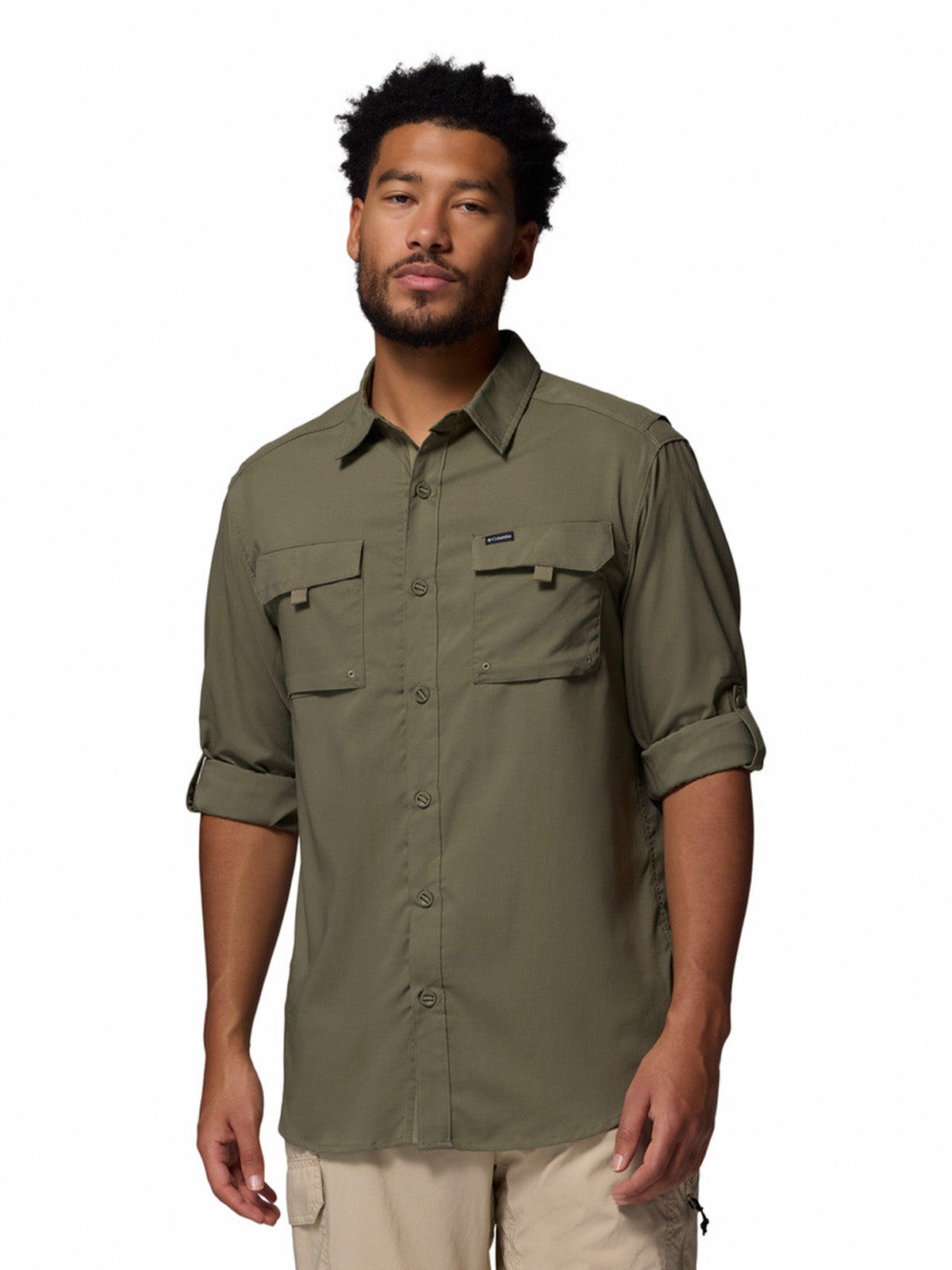 Camisa Manga Larga Hombre Silver Ridge Utility Gris Stone Green Columbia