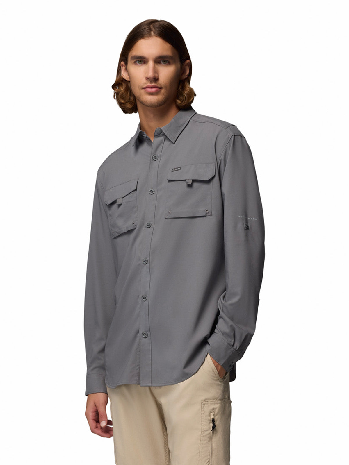 Camisa Manga Larga Hombre Silver Ridge Utility Gris City Grey Columbia