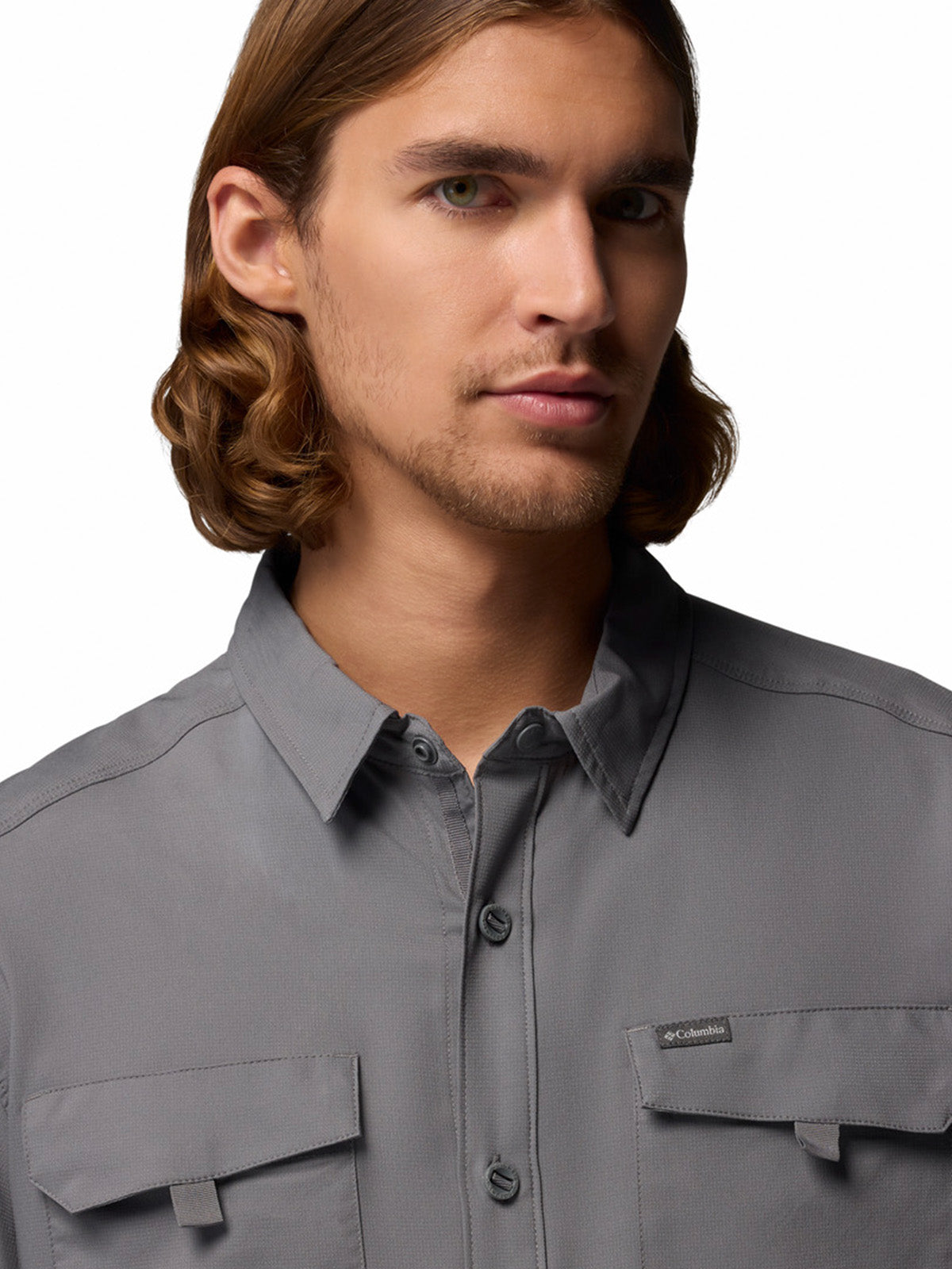 Camisa Manga Larga Hombre Silver Ridge Utility Gris City Grey Columbia