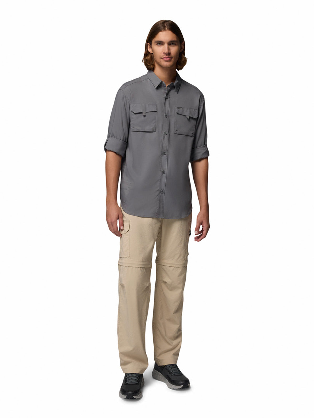 Camisa Manga Larga Hombre Silver Ridge Utility Gris City Grey Columbia