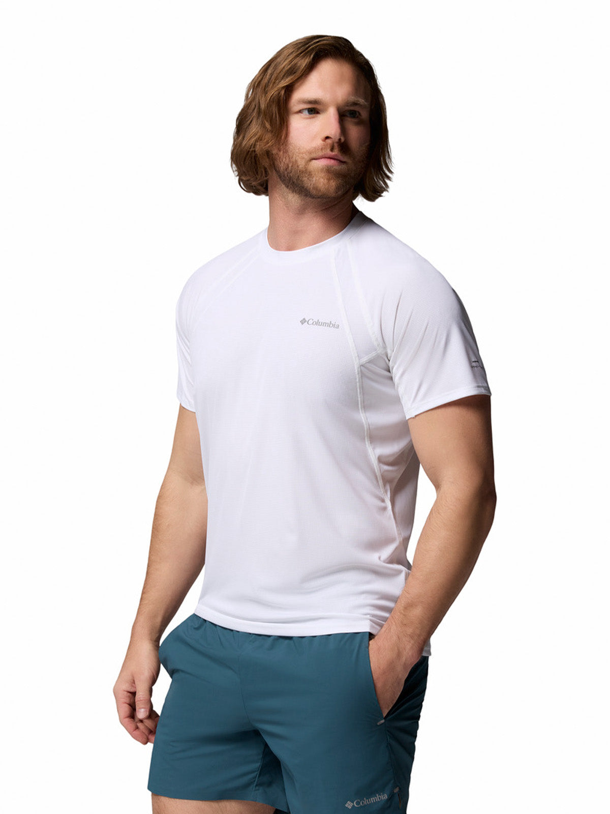 Polera Manga Corta Hombre Stealth Spring Blanco Columbia