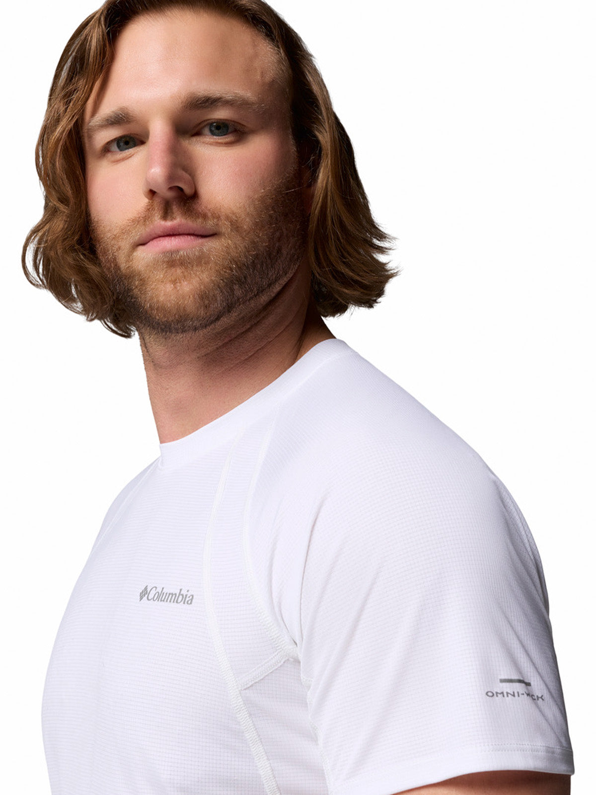Polera Manga Corta Hombre Stealth Spring Blanco Columbia