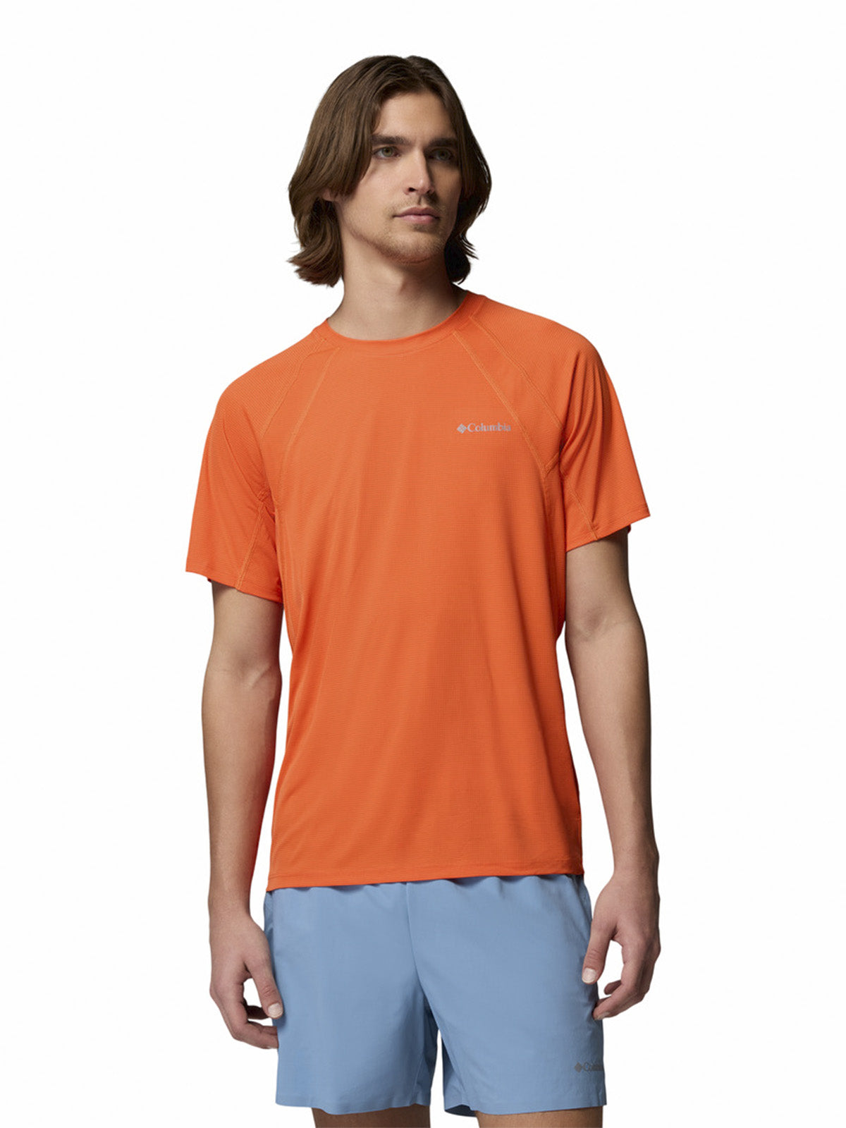 Polera Manga Corta Hombre Stealth Spring T Naranjo Columbia