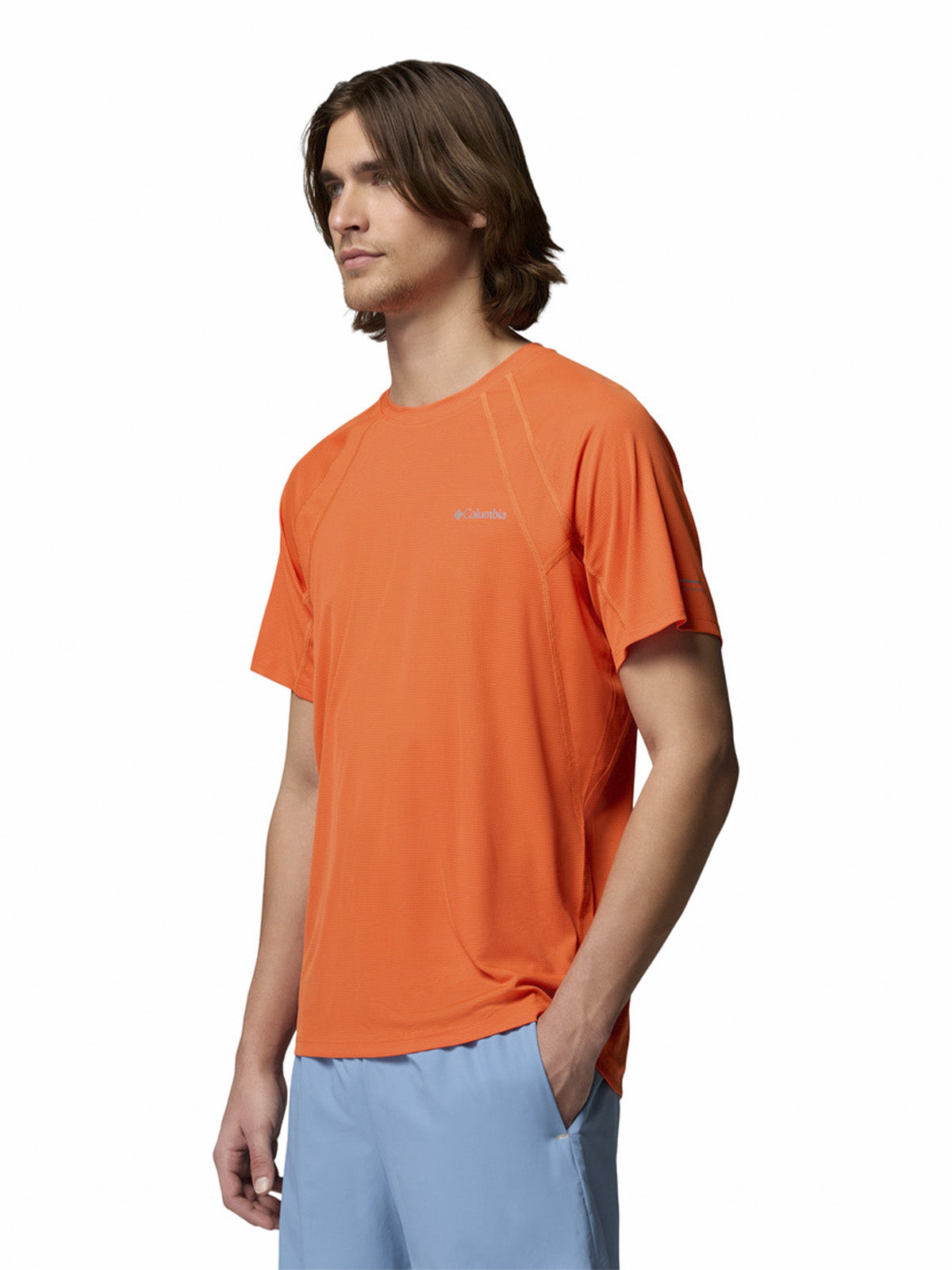Polera Manga Corta Hombre Stealth Spring T Naranjo Columbia