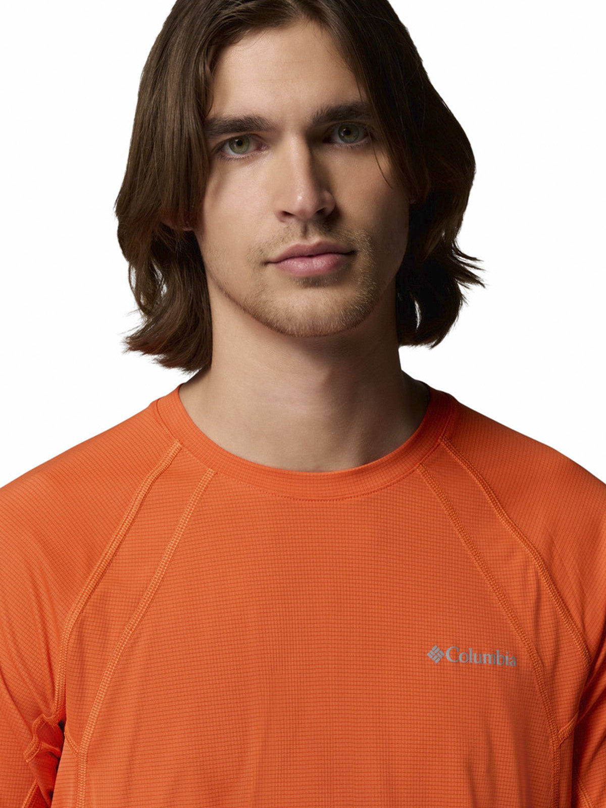Polera Manga Corta Hombre Stealth Spring T Naranjo Columbia