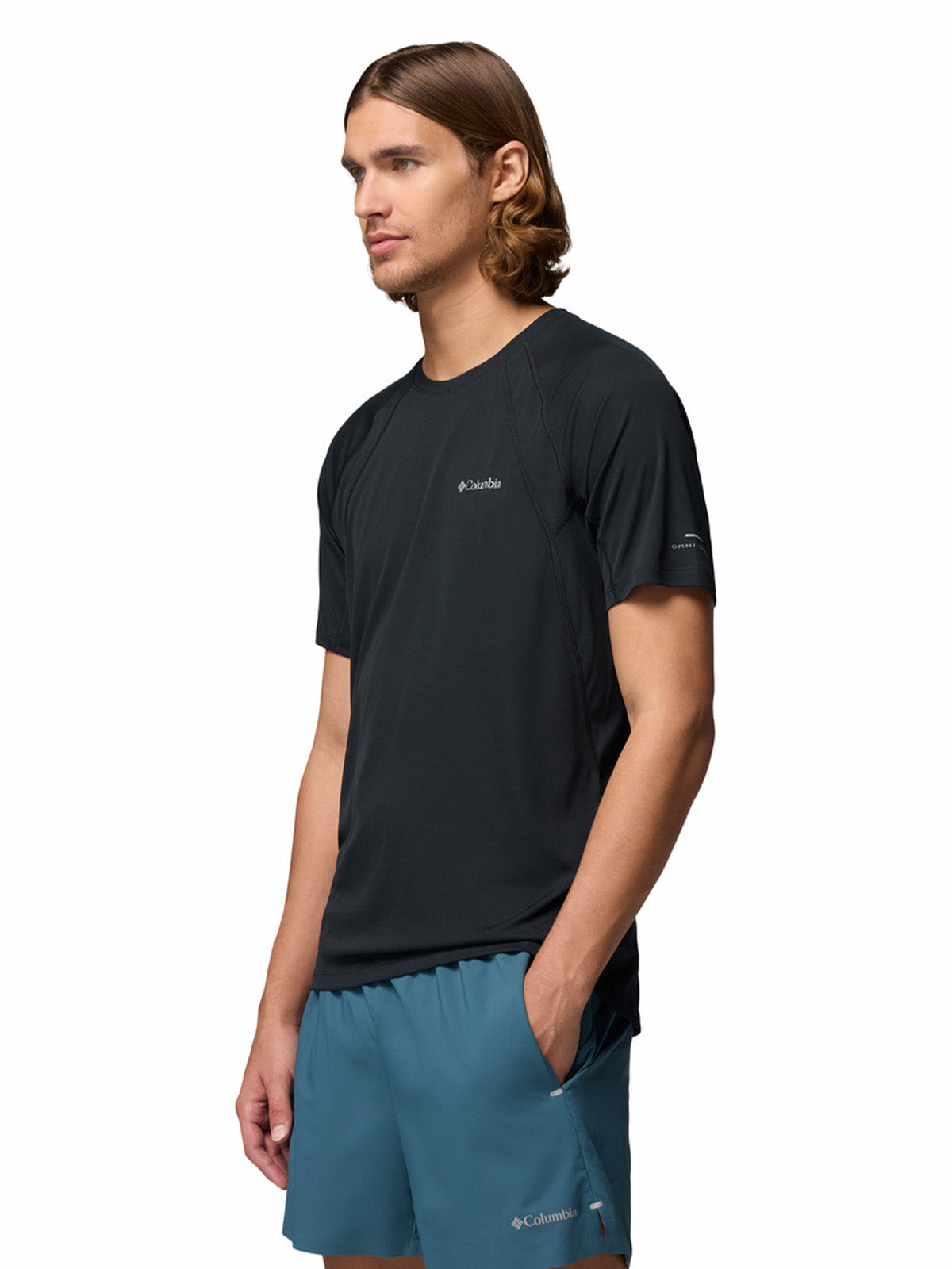 Polera Manga Corta Hombre Stealth Spring Negro Columbia
