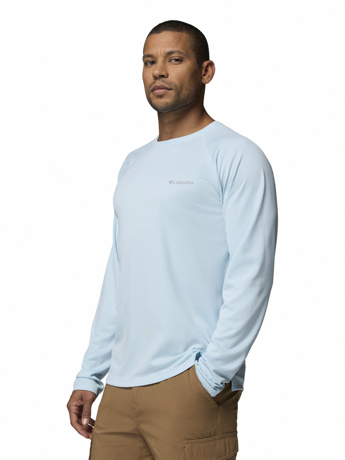 Polera Manga Larga Hombre Alpine Chill Pro Celeste Columbia