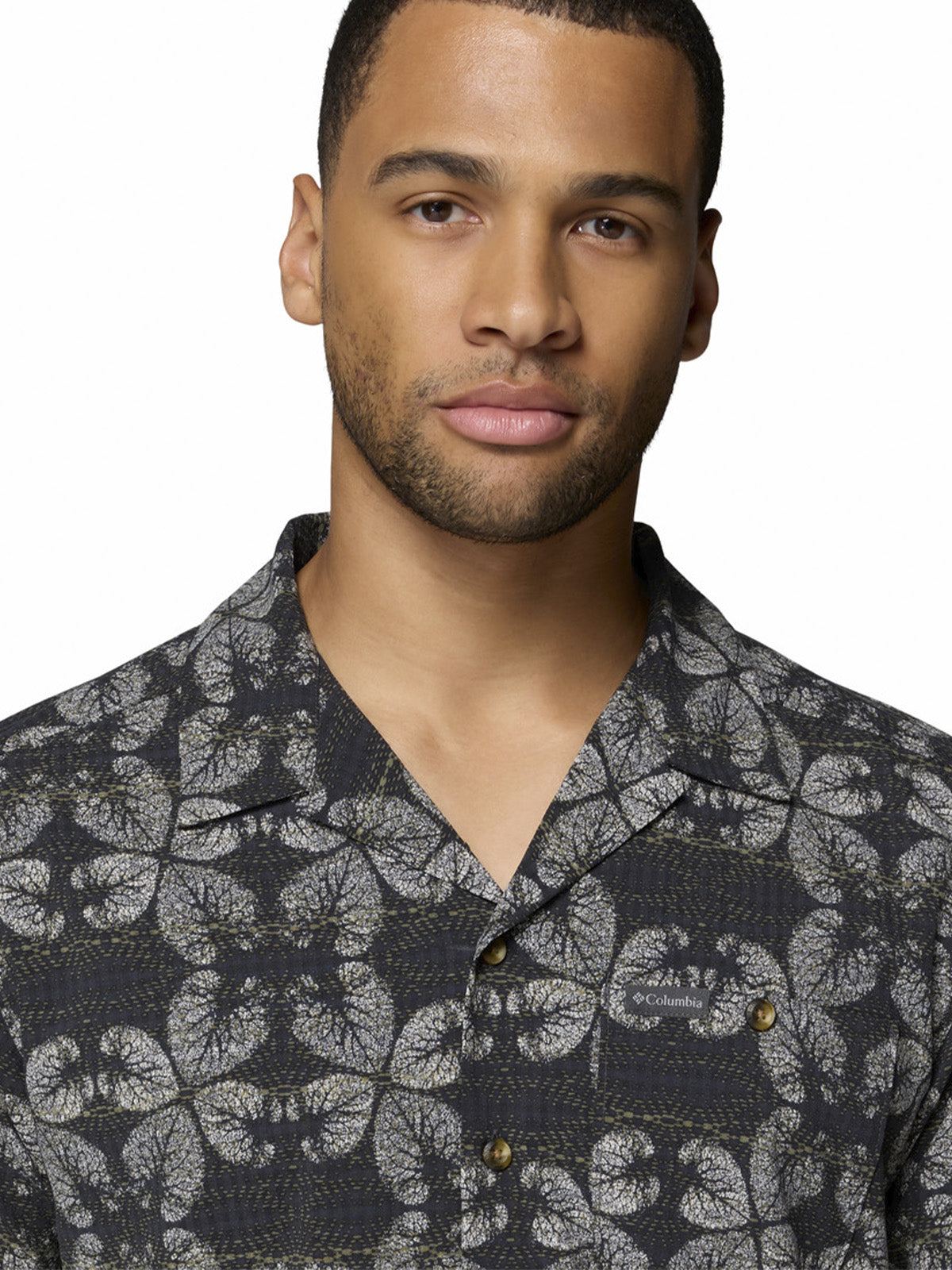 Camisa Manga Corta Hombre Utilizer Print Gris Columbia