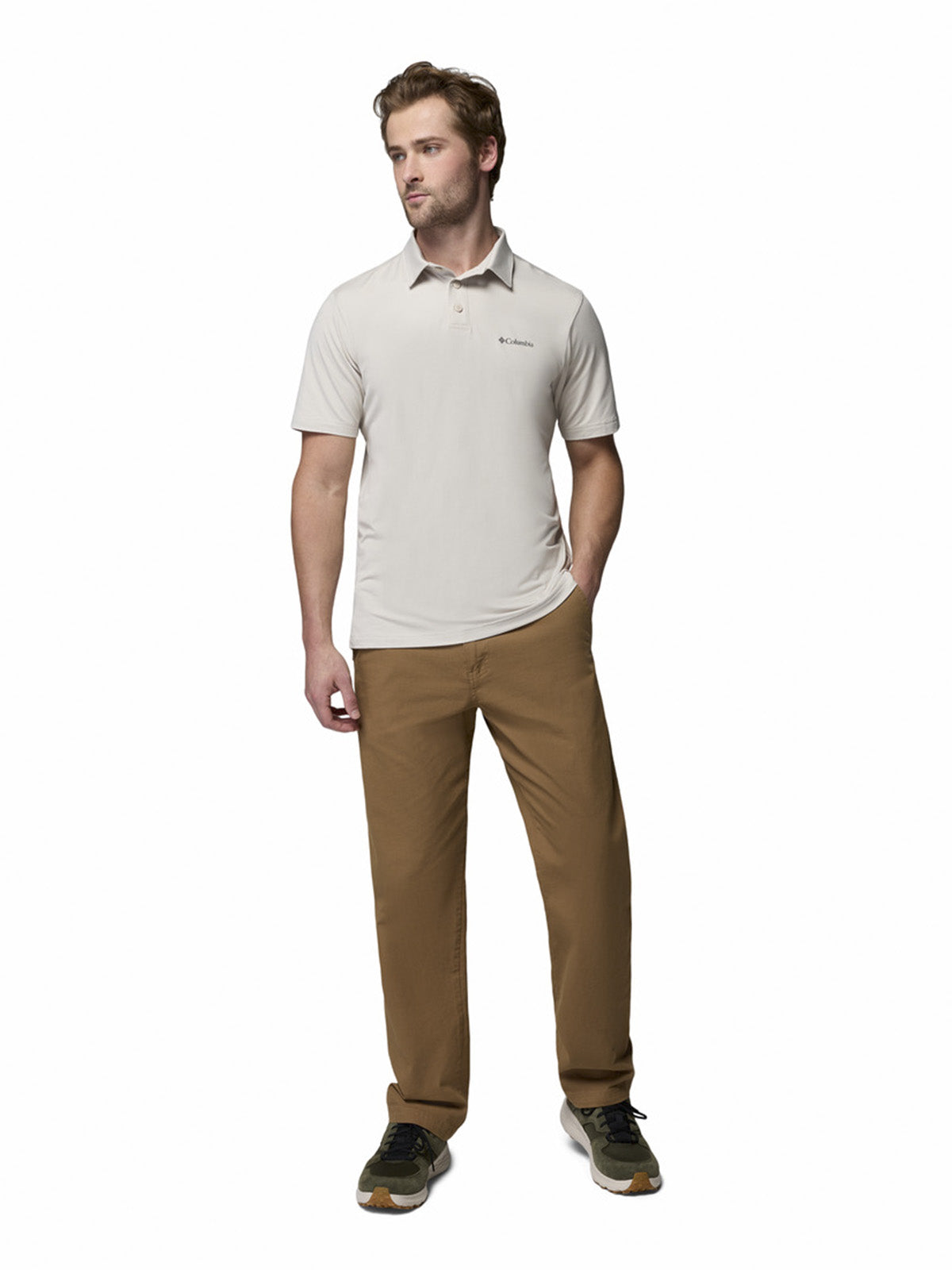 Polera Manga Corta Hombre Parsons Point Polo Gris Columbia