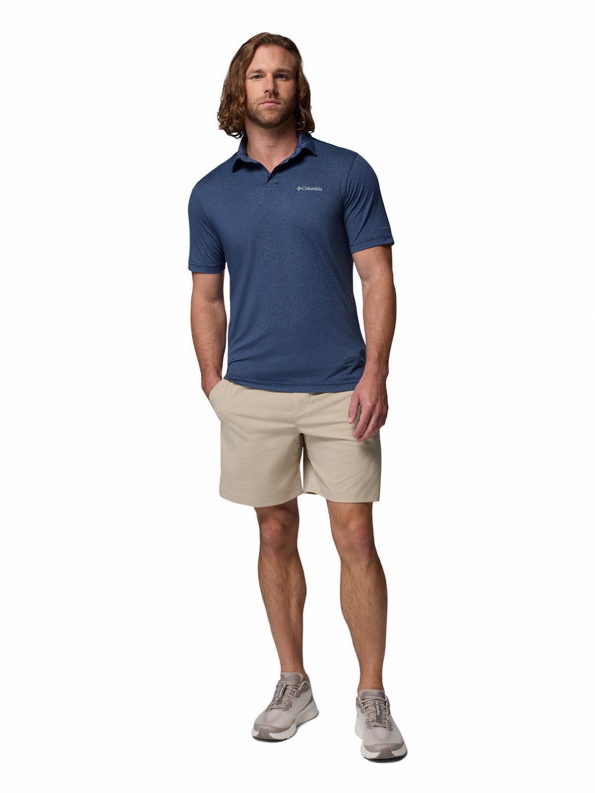 Polera Manga Corta Hombre Parsons Point Azul Collegiate Navy Columbia