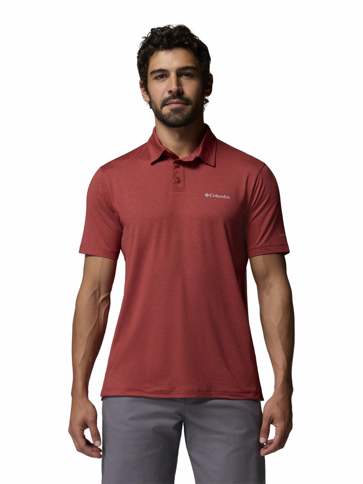 Polera Manga Corta Hombre Parsons Point Polo Rojo Columbia