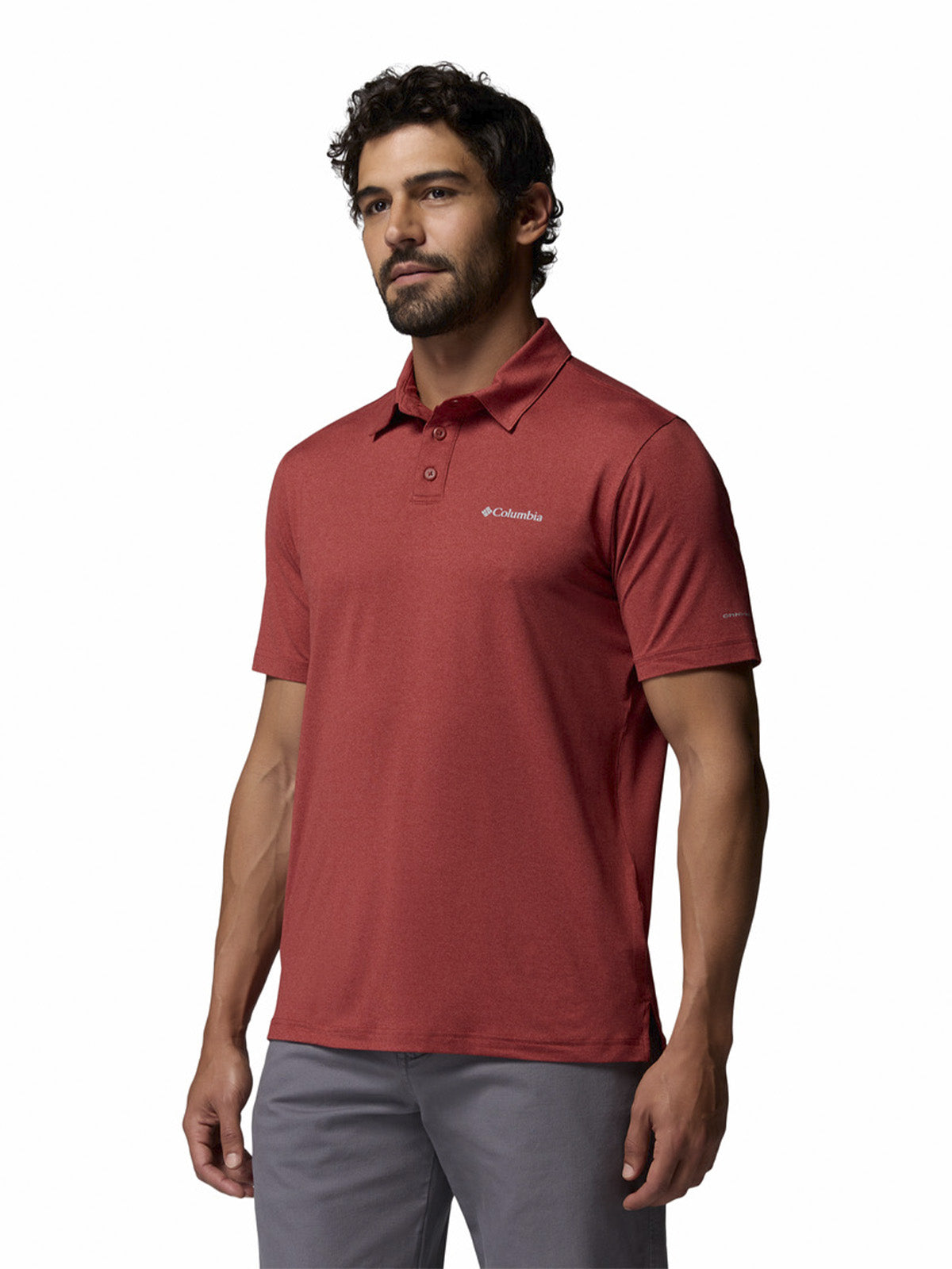 Polera Manga Corta Hombre Parsons Point Polo Rojo Columbia