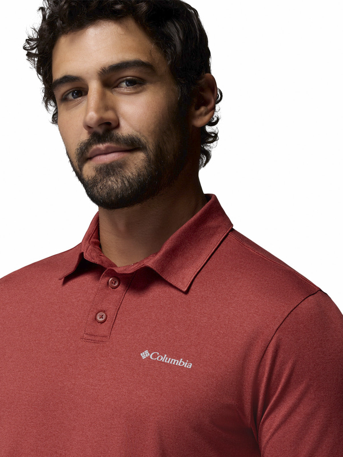 Polera Manga Corta Hombre Parsons Point Polo Rojo Columbia