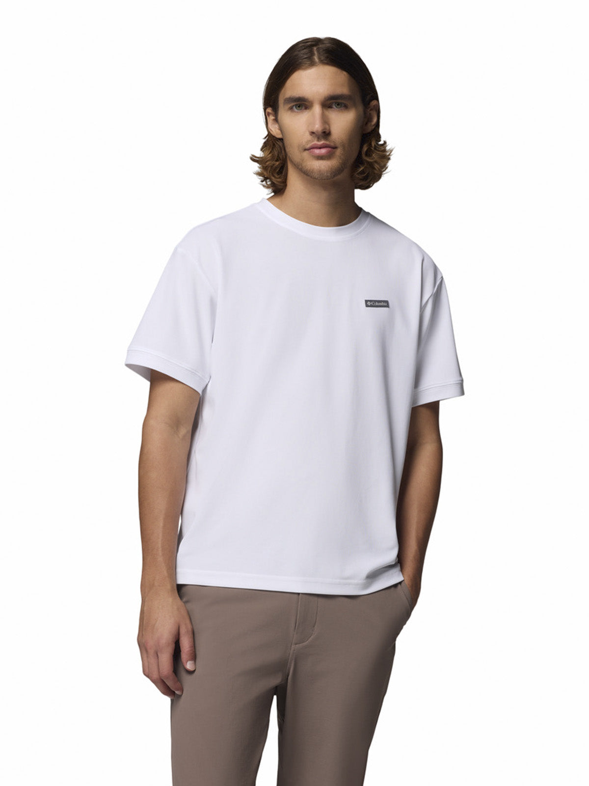 Polera Manga Corta Hombre Chill Creek Knit Tee Blanco Columbia