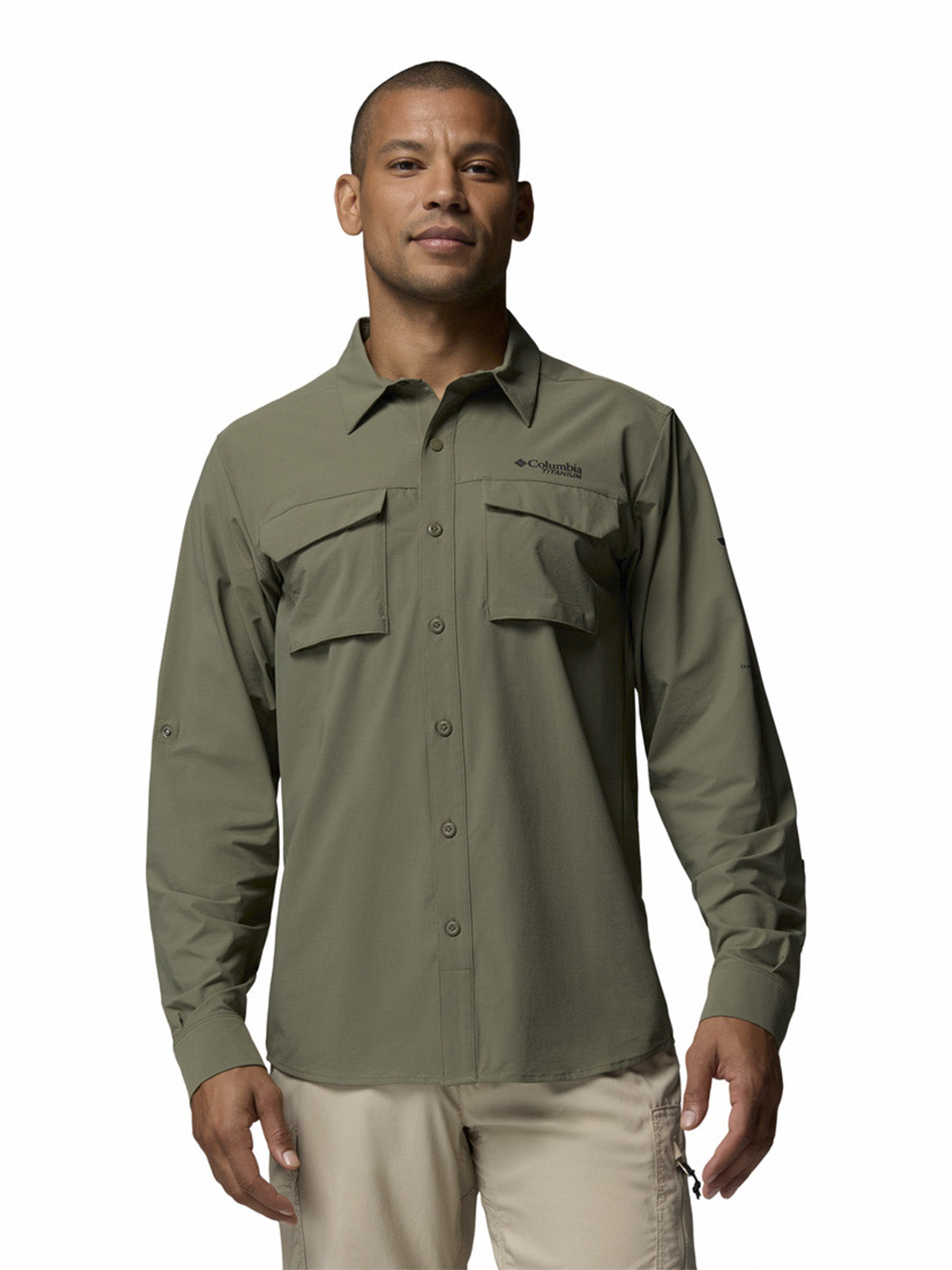 Camisa Manga Larga Hombre Silver Ridge Elit Verde Columbia