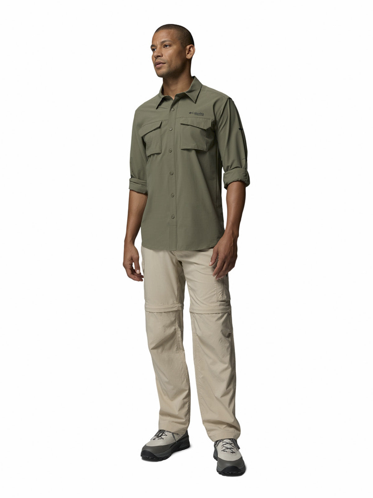Camisa Manga Larga Hombre Silver Ridge Elit Verde Columbia