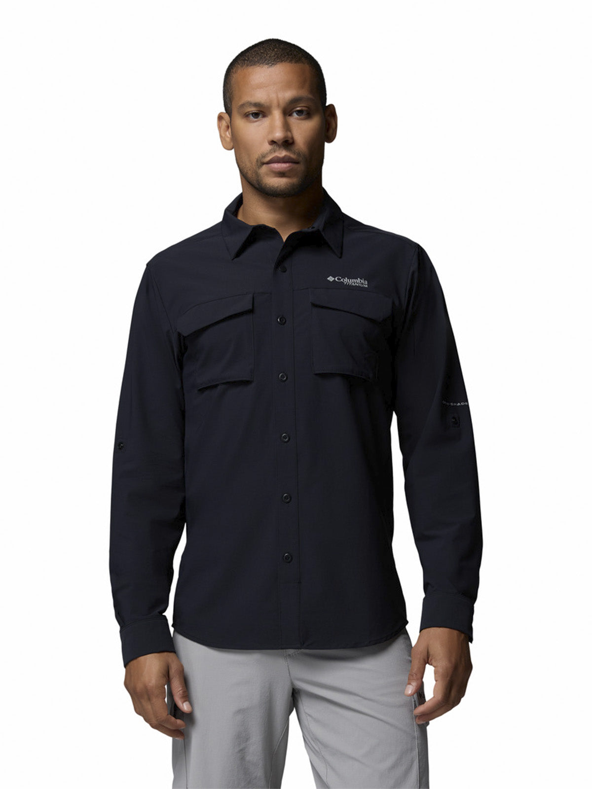 Camisa Manga Larga Hombre Silver Ridge Elit Negro Columbia