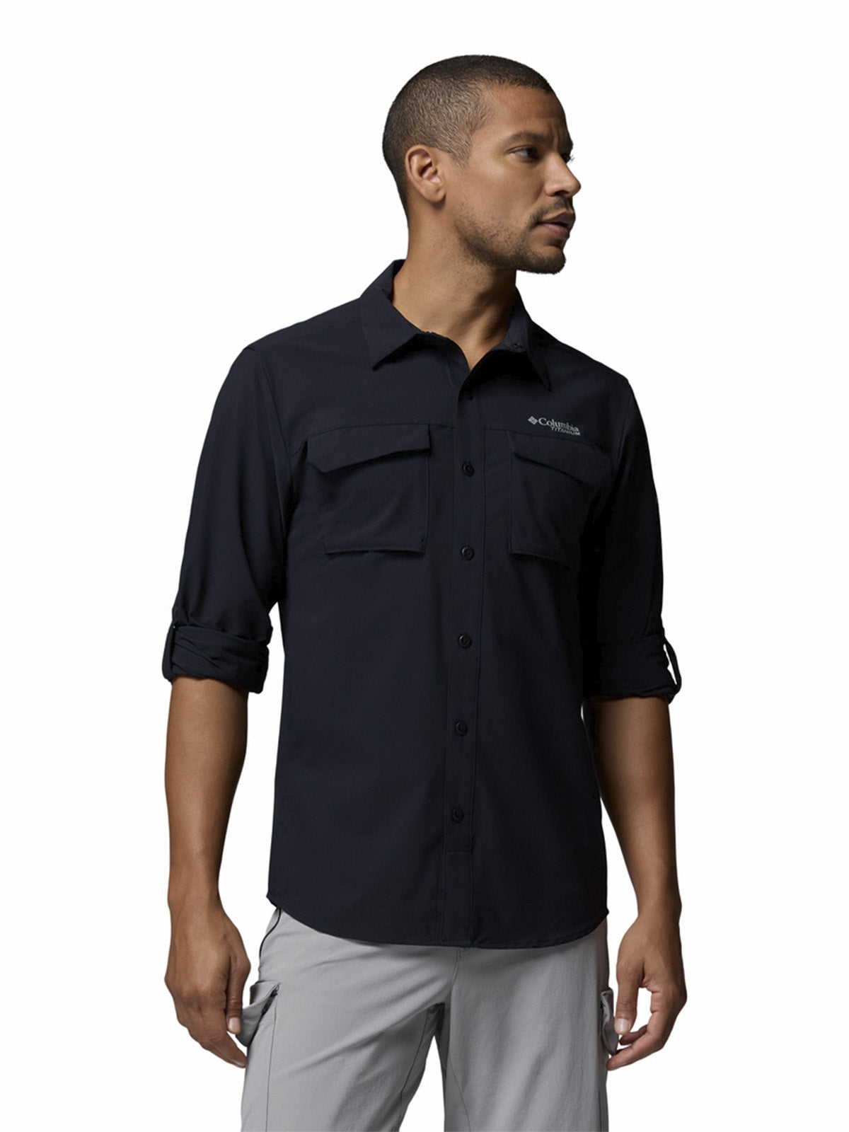 Camisa Manga Larga Hombre Silver Ridge Elit Negro Columbia