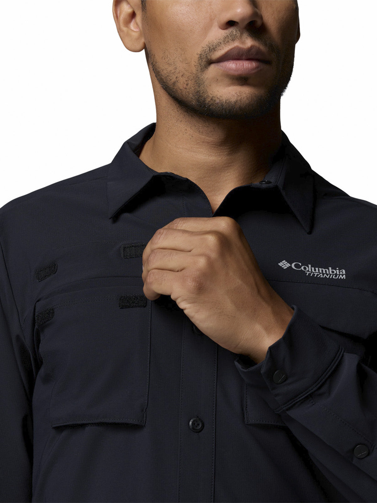 Camisa Manga Larga Hombre Silver Ridge Elit Negro Columbia