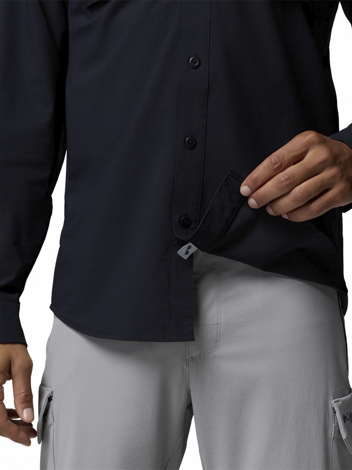 Camisa Manga Larga Hombre Silver Ridge Elit Negro Columbia