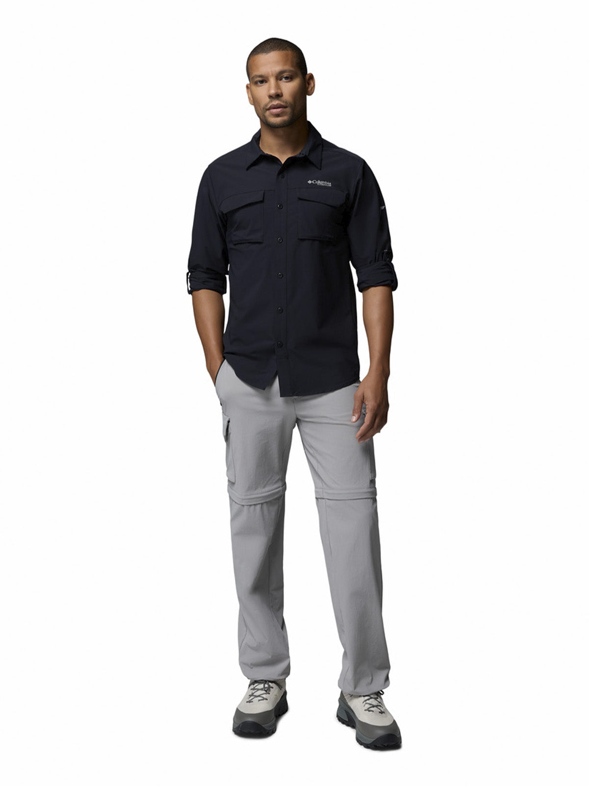Camisa Manga Larga Hombre Silver Ridge Elit Negro Columbia