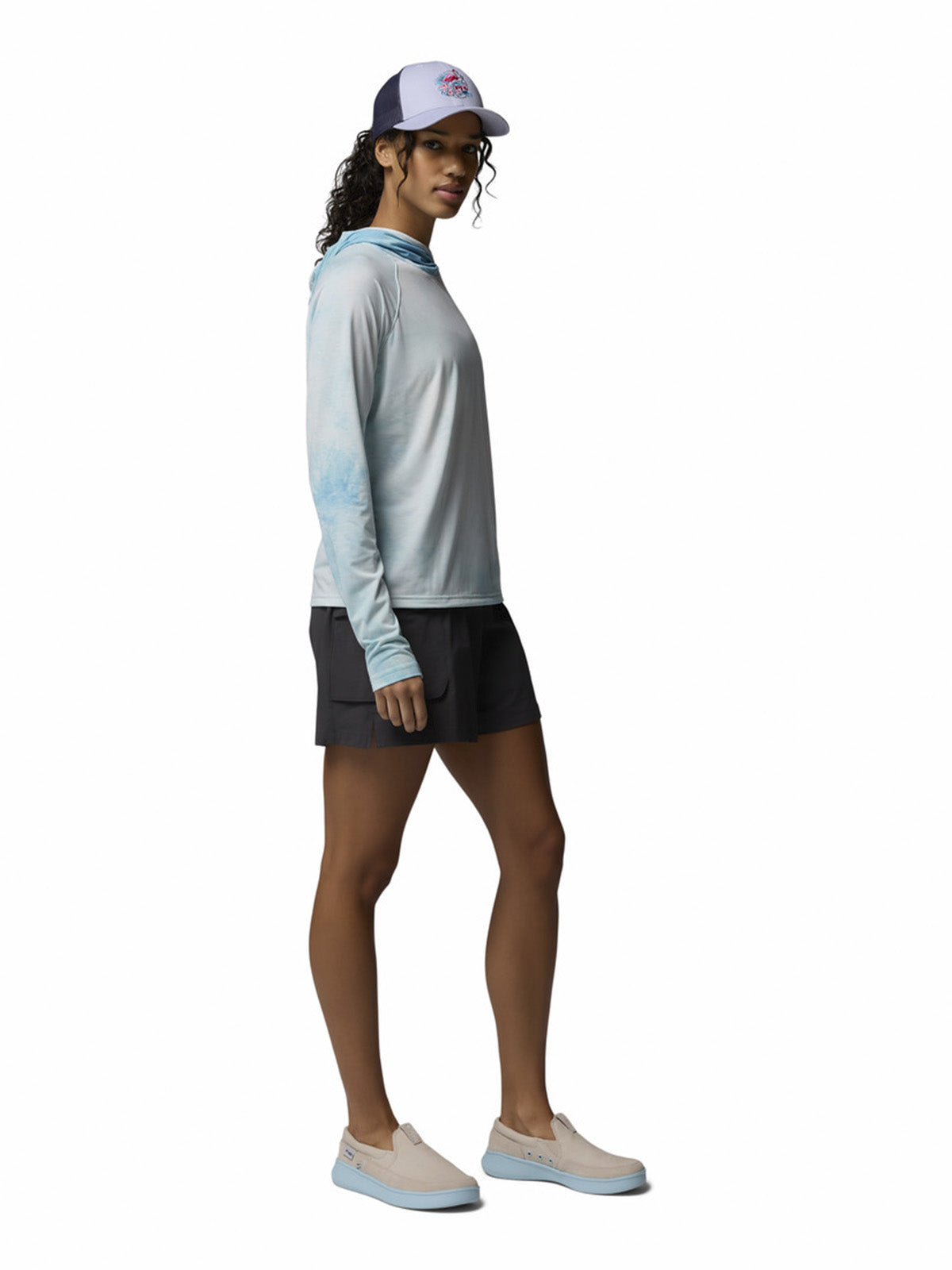 Polera Manga Larga Mujer PFG Uncharted Celeste Columbia