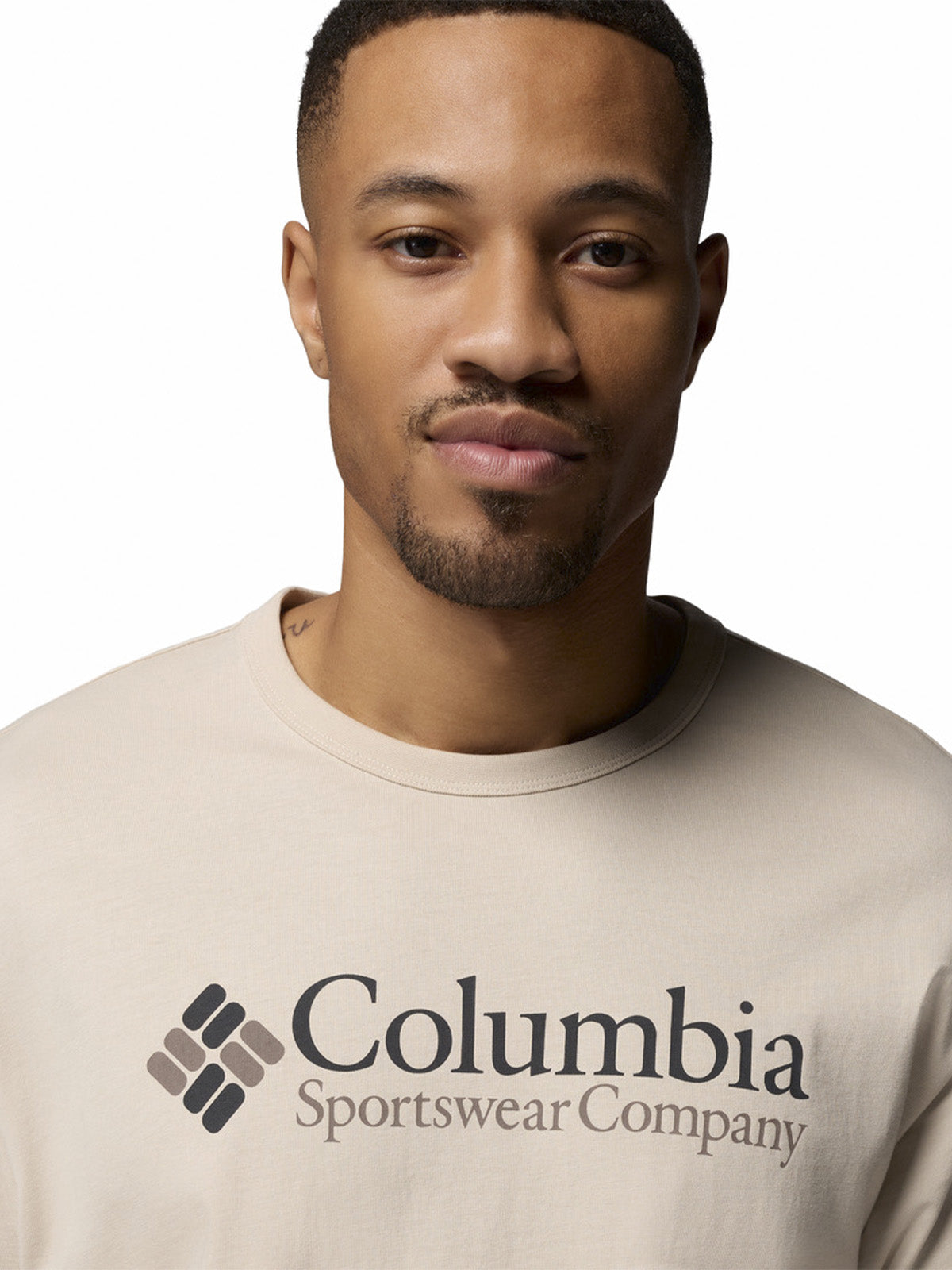 Polera Manga Corta Hombre Heavyweight Logo Gris Columbia