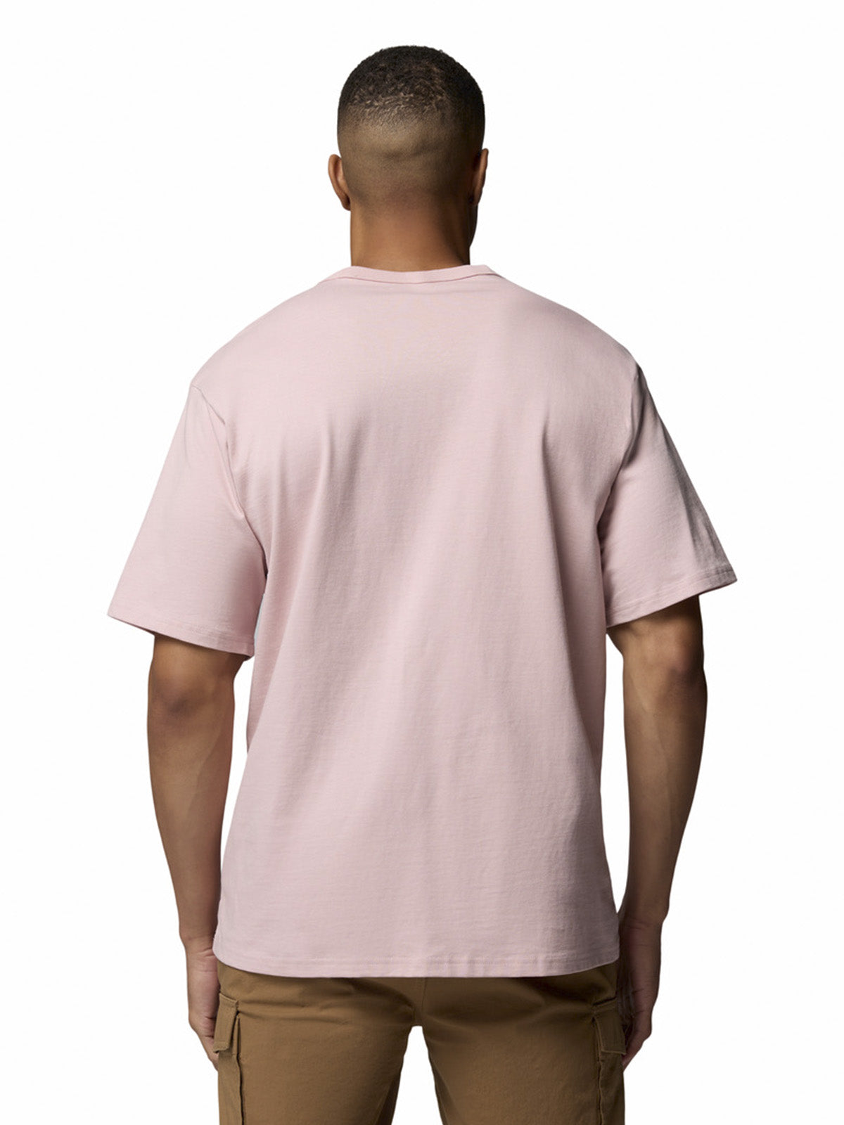 Polera Manga Corta Hombre Heavyweight Logo Rosado Columbia
