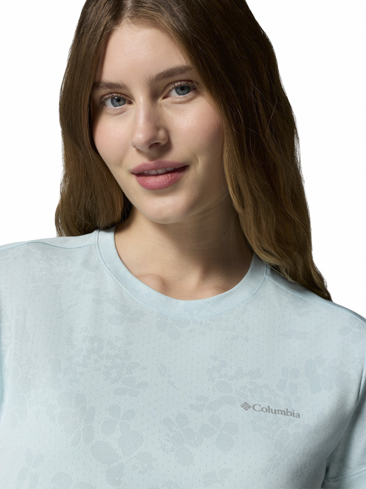 Polera Manga Corta Mujer Bluebird Canyon II Celeste Columbia