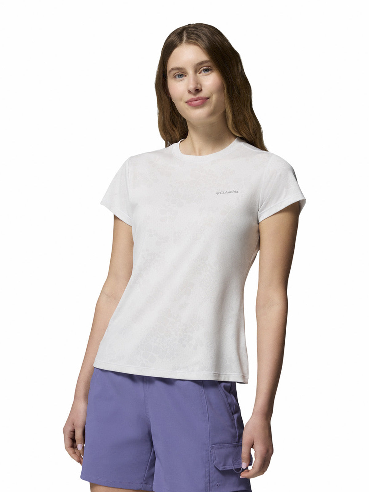 Polera Manga Corta Mujer Bluebird Canyon II Blanco Columbia