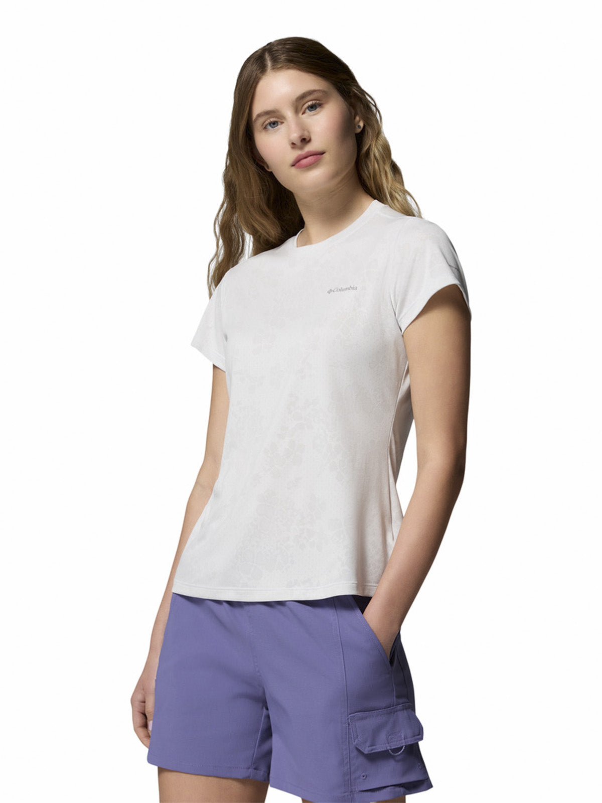 Polera Manga Corta Mujer Bluebird Canyon II Blanco Columbia