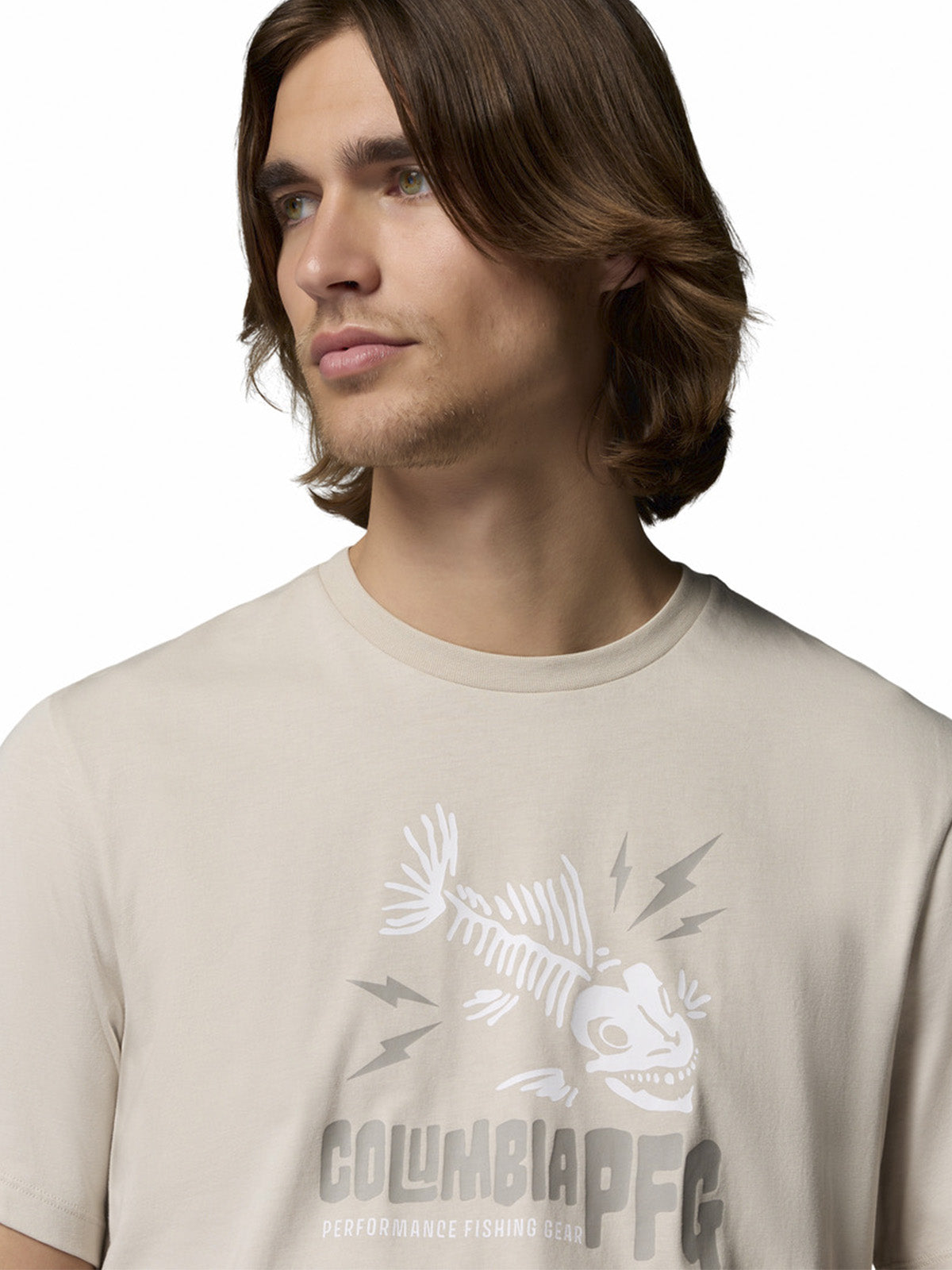 Polera Manga Corta Hombre PFG Shield Gris Columbia