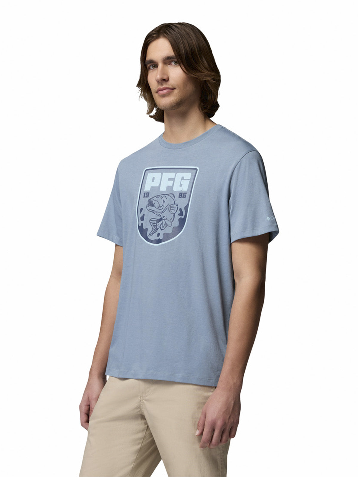 Polera Manga Corta Hombre PFG Shield Azul Columbia