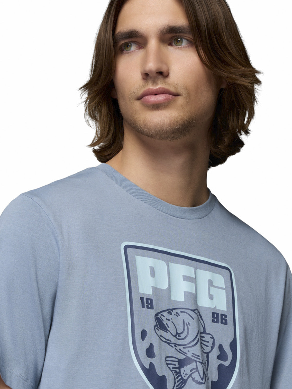 Polera Manga Corta Hombre PFG Shield Azul Columbia