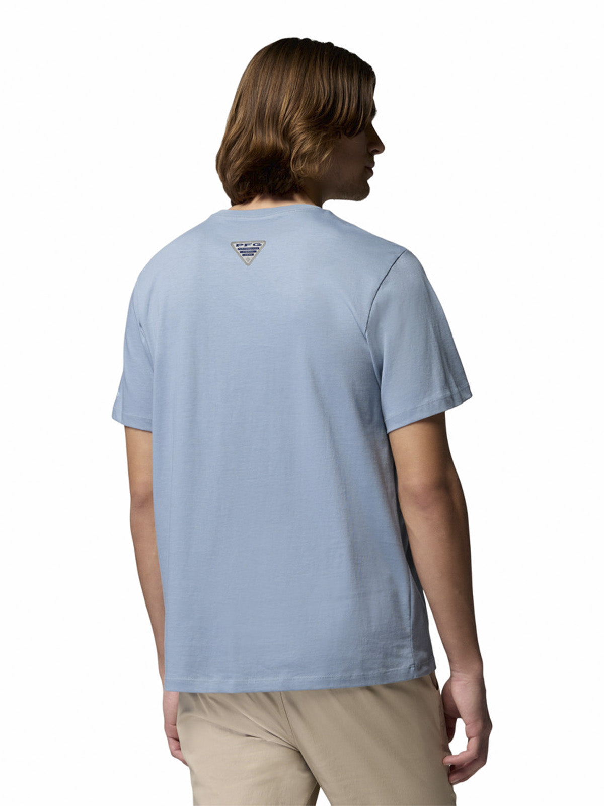 Polera Manga Corta Hombre PFG Shield Azul Columbia
