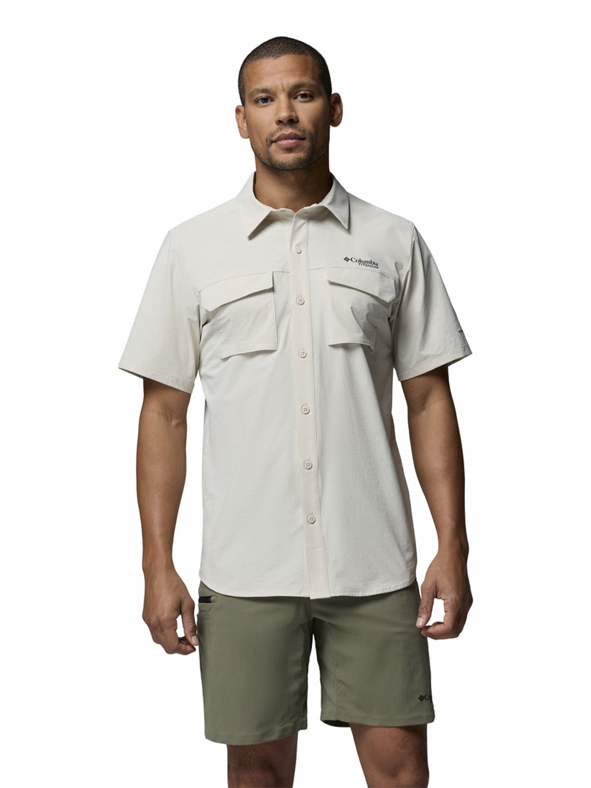 Camisa Manga Corta Hombre Silver Ridge Elite Beige Columbia