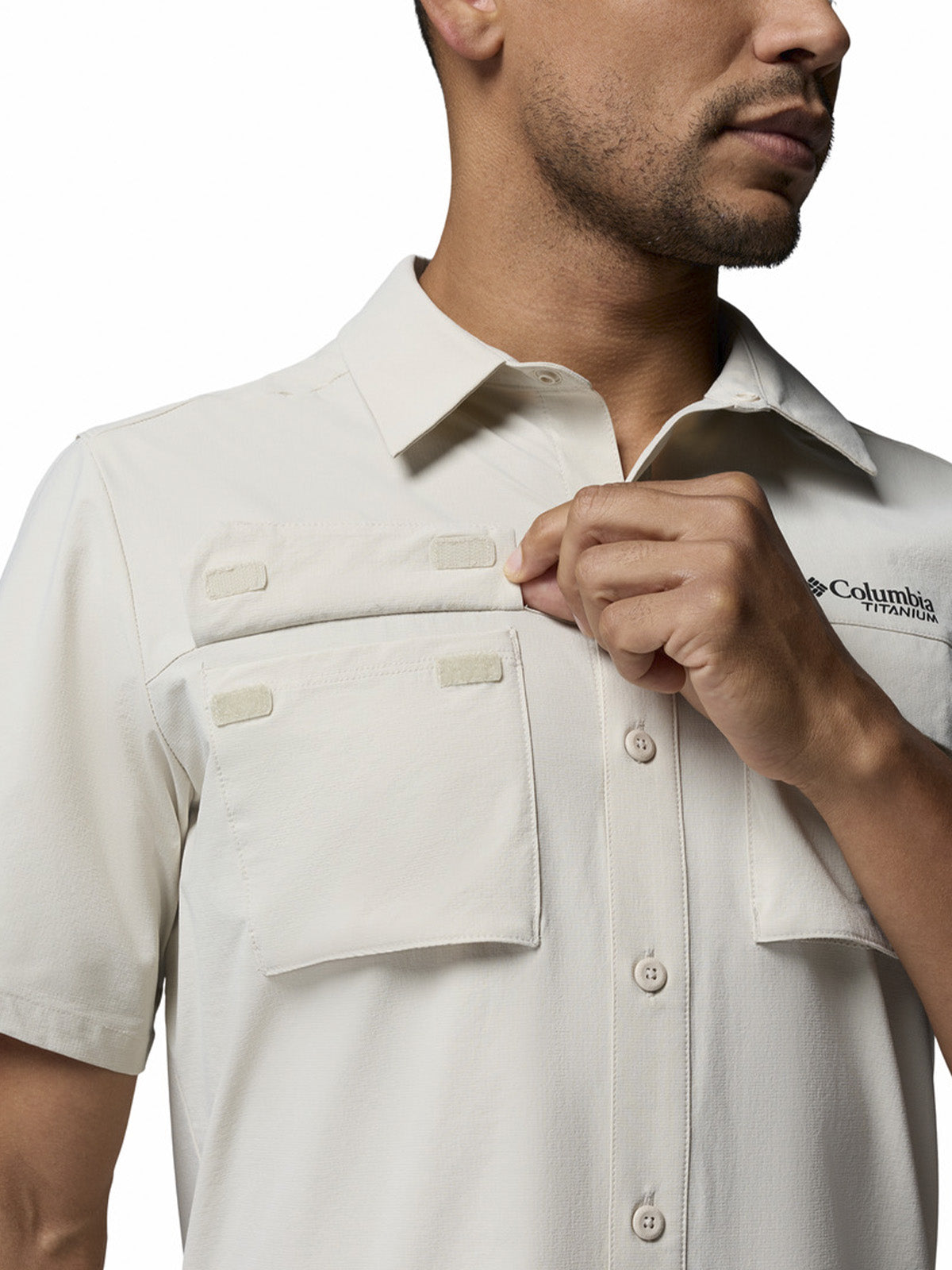 Camisa Manga Corta Hombre Silver Ridge Elite Beige Columbia