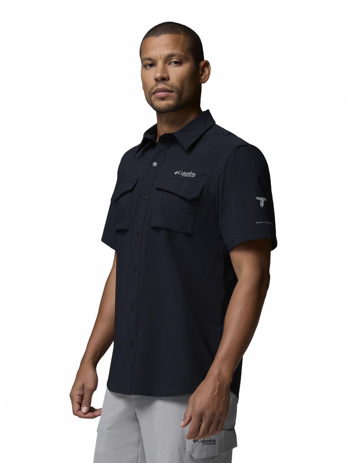 Camisa Manga Corta Hombre Silver Ridge Elite Negro Columbia